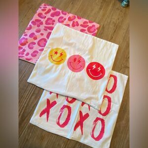 Accent Throw Pillow Covers, Set of 3 - Preppy Retro